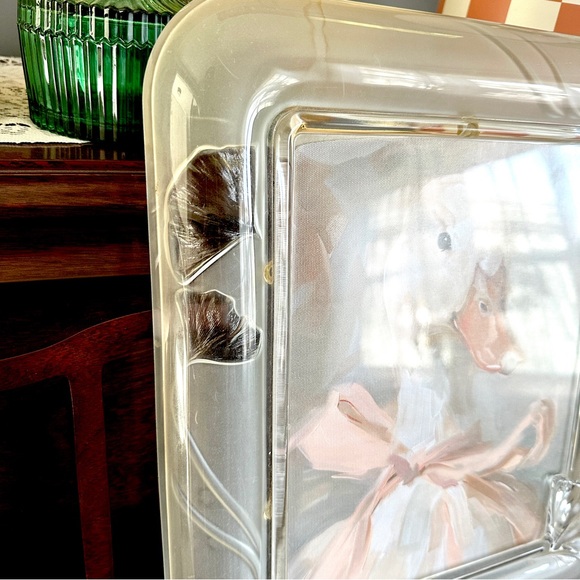 Sweet Goose Ribbon Bow Canvas Art Print Heavy Glass Vintage Ginkgo Frame Duck - Picture 3 of 9